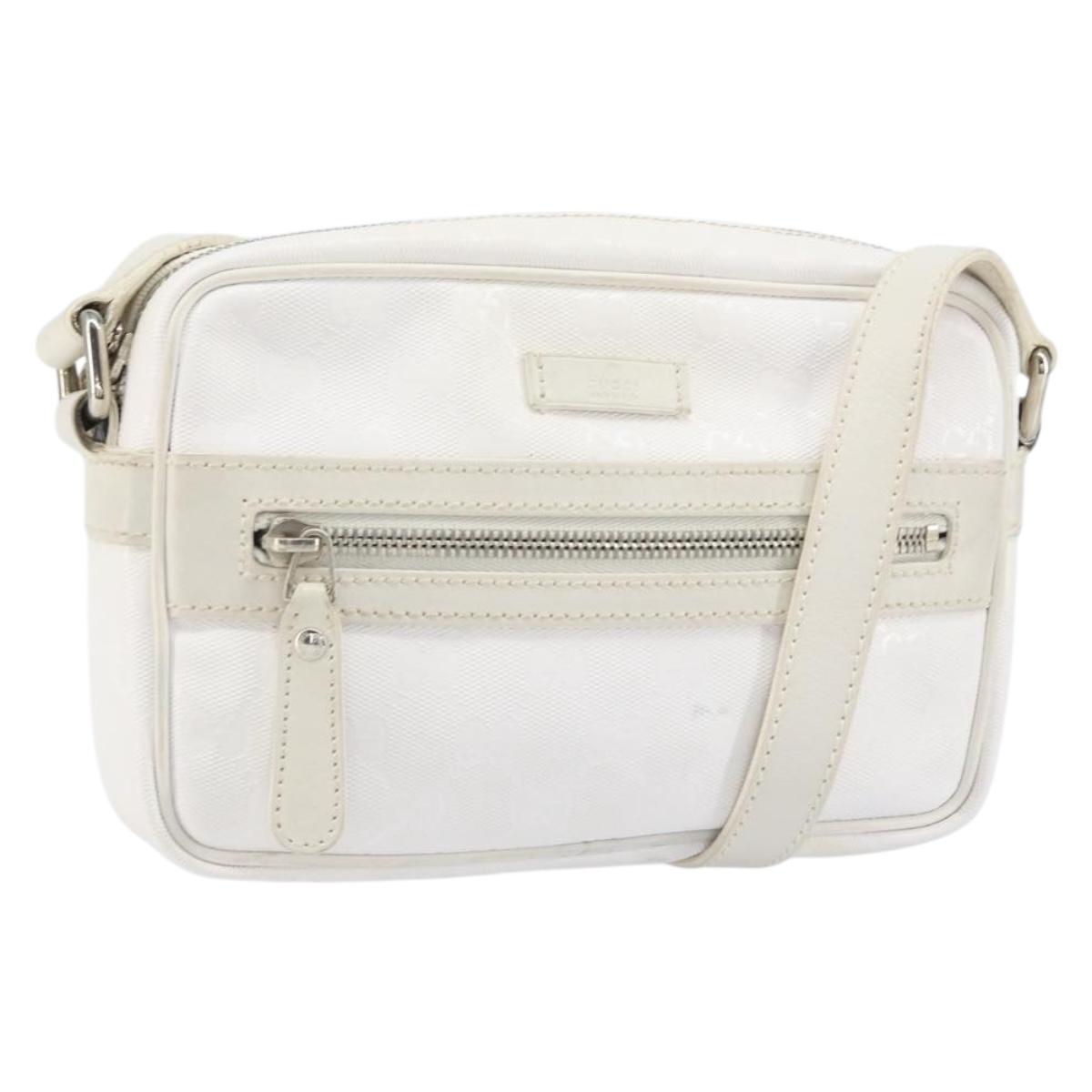 GUCCI GG Implementation Shoulder Bag White 201447 Auth 165541