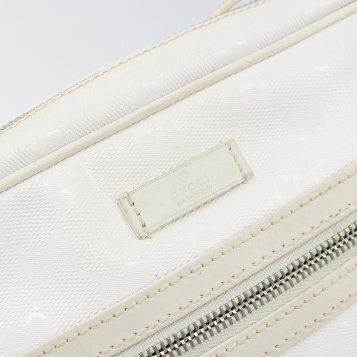 GUCCI GG Implementation Shoulder Bag White 201447 Auth 165541