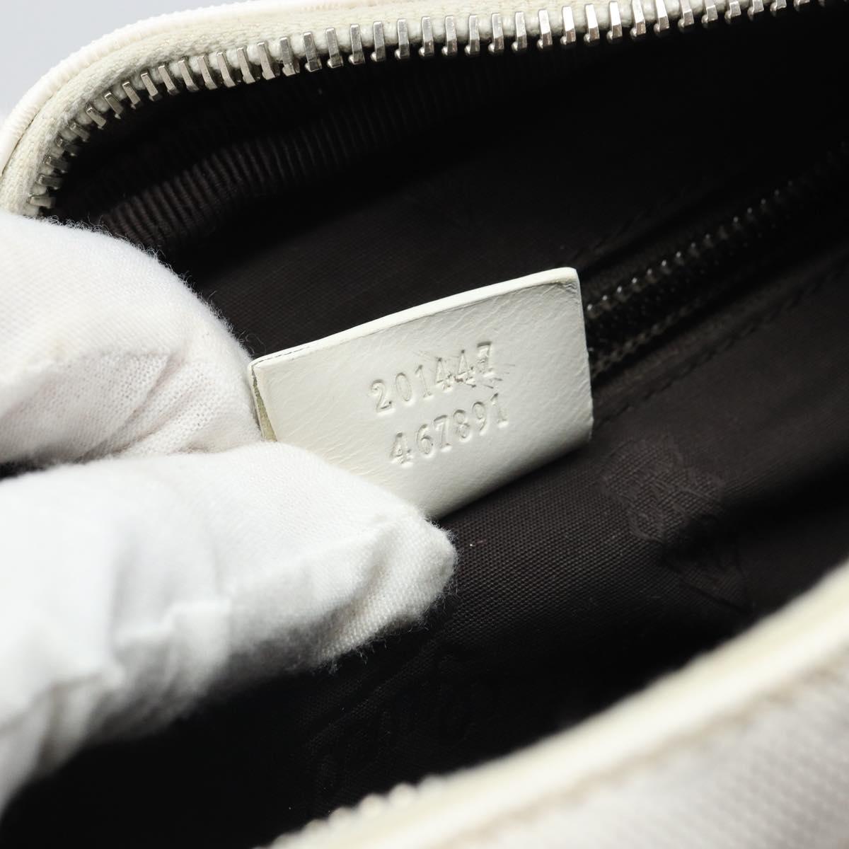 GUCCI GG Implementation Shoulder Bag White 201447 Auth 165541
