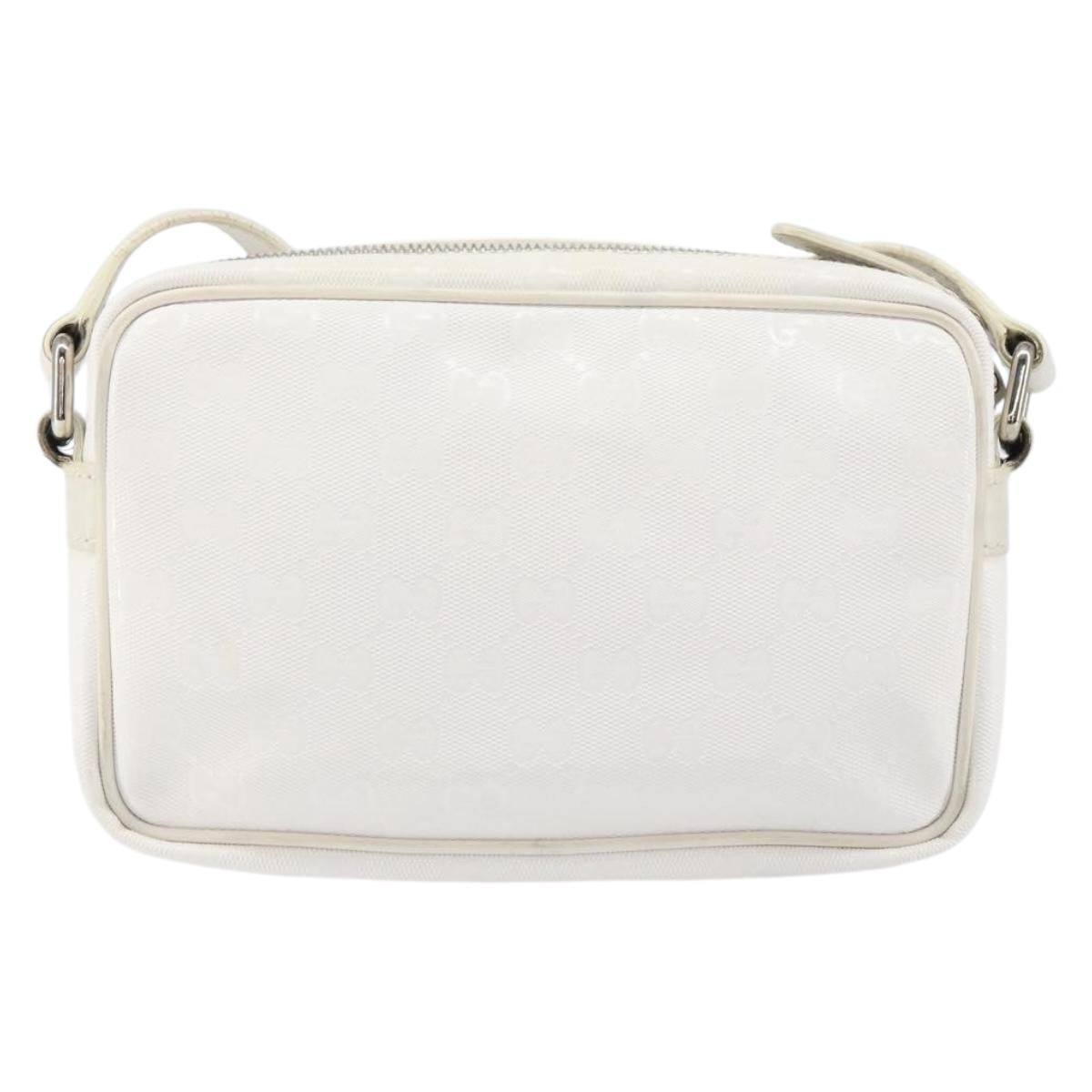 GUCCI GG Implementation Shoulder Bag White 201447 Auth 165541