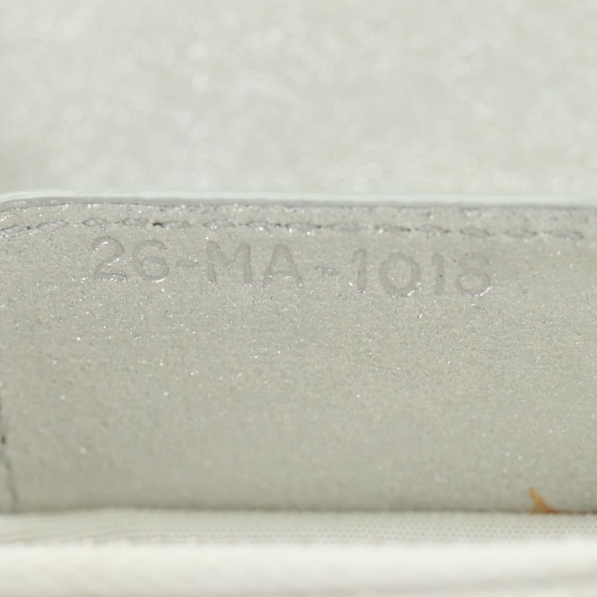 Christian Dior Canage Chain Shoulder Bag Suede Silver Auth 165547V