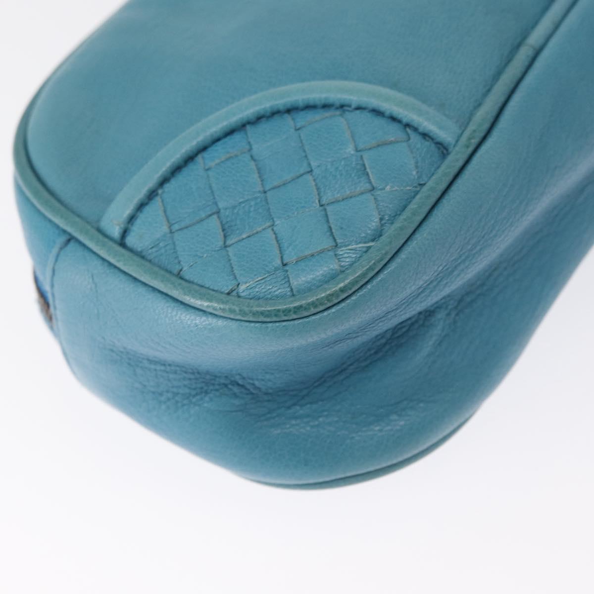 BOTTEGA VENETA INTRECCIATO Pouch Leather Blue 142001 Auth 165548