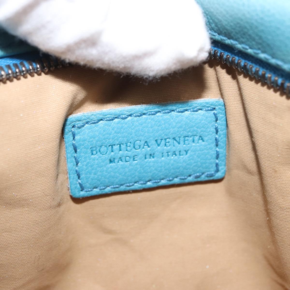 BOTTEGA VENETA INTRECCIATO Pouch Leather Blue 142001 Auth 165548