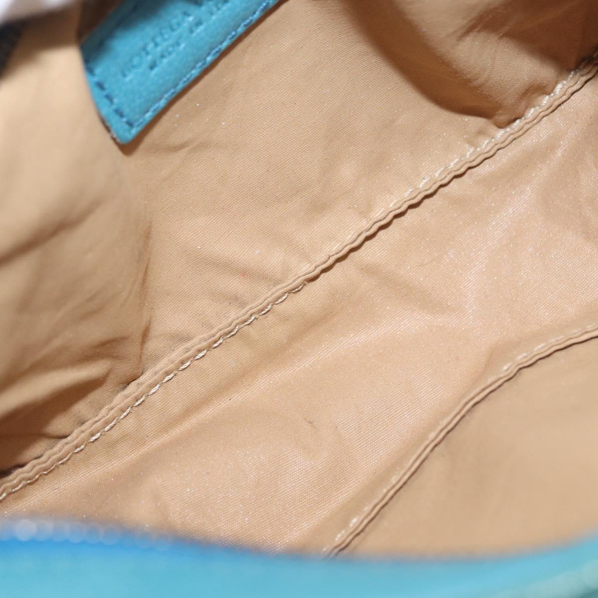 BOTTEGA VENETA INTRECCIATO Pouch Leather Blue 142001 Auth 165548