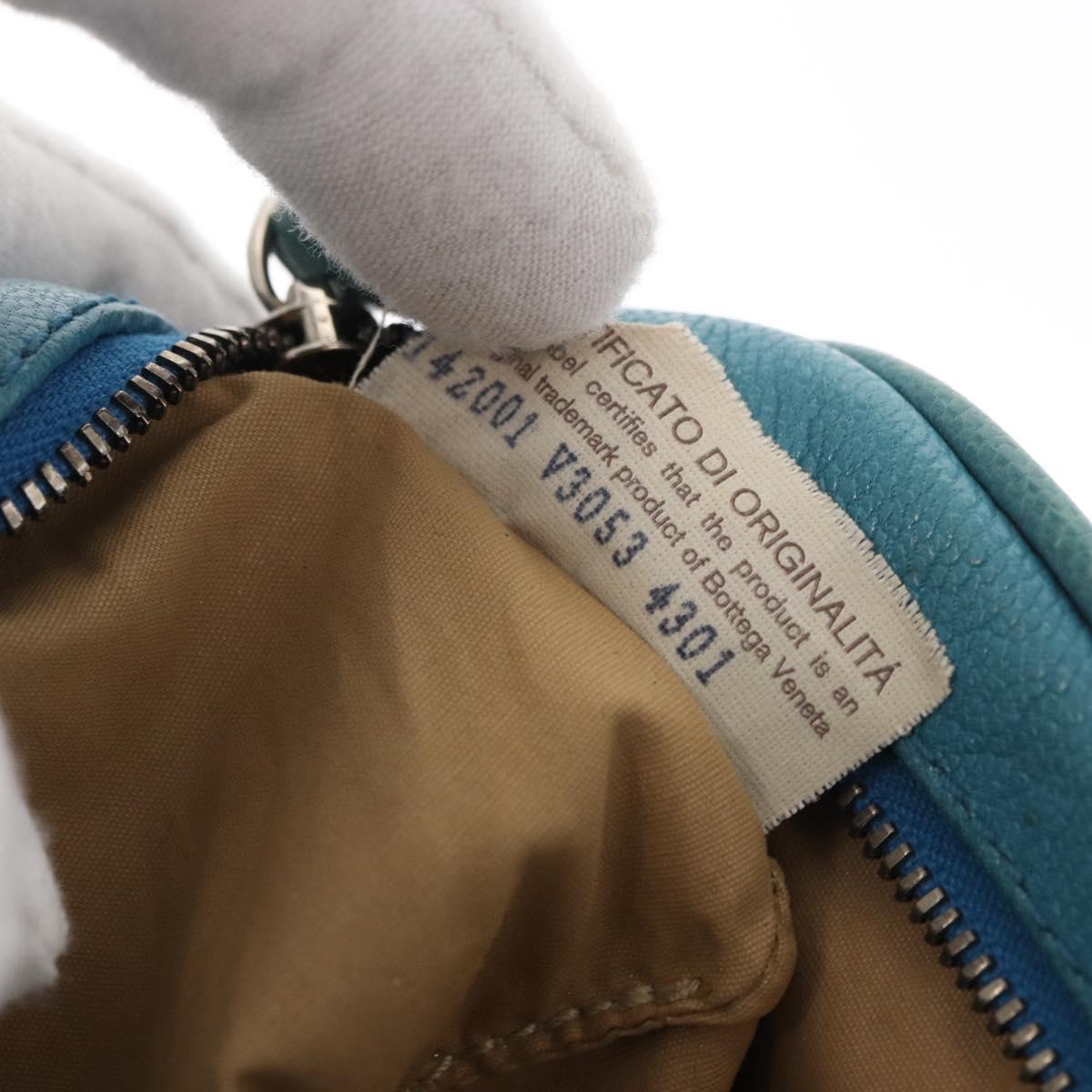 BOTTEGA VENETA INTRECCIATO Pouch Leather Blue 142001 Auth 165548