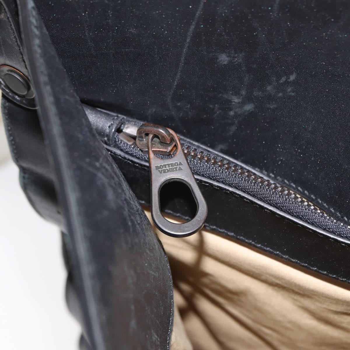 BOTTEGA VENETA INTRECCIATO Hand Bag Leather Black Auth 165550