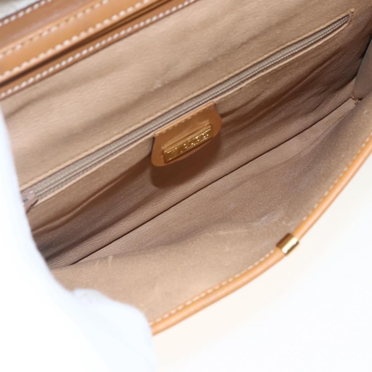 GUCCI Micro GG Supreme Shoulder Bag PVC Beige Gold Auth 165558