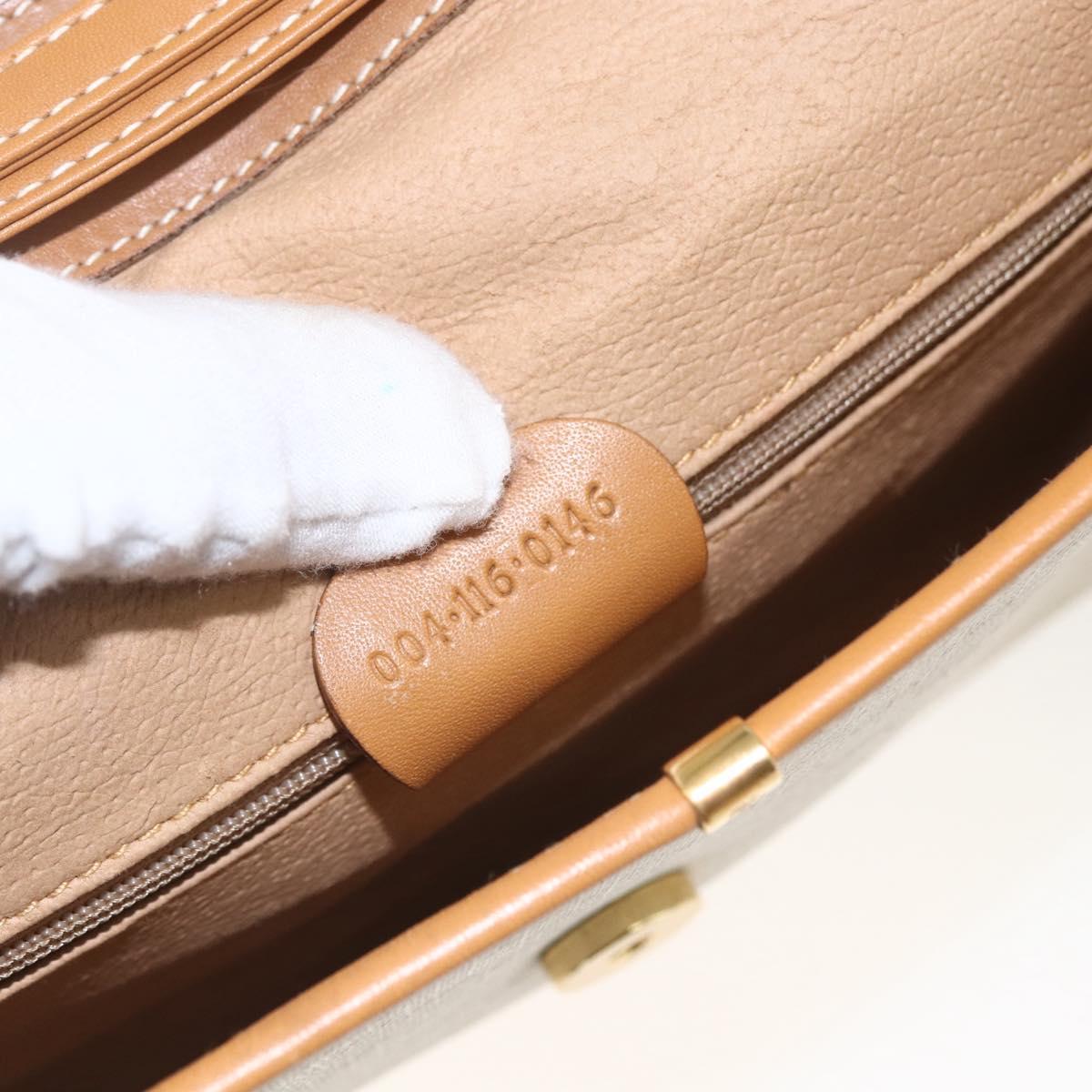 GUCCI Micro GG Supreme Shoulder Bag PVC Beige Gold Auth 165558