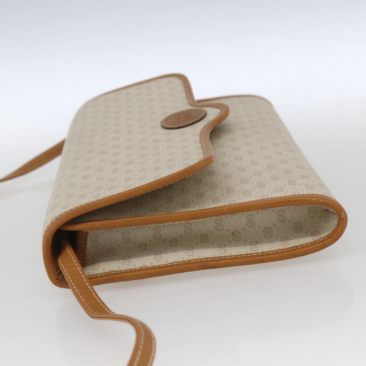 GUCCI Micro GG Supreme Shoulder Bag PVC Beige Gold Auth 165558