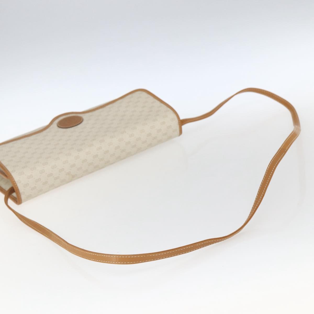 GUCCI Micro GG Supreme Shoulder Bag PVC Beige Gold Auth 165558