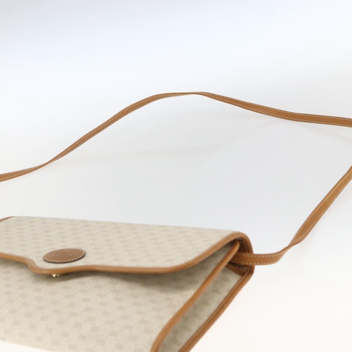 GUCCI Micro GG Supreme Shoulder Bag PVC Beige Gold Auth 165558