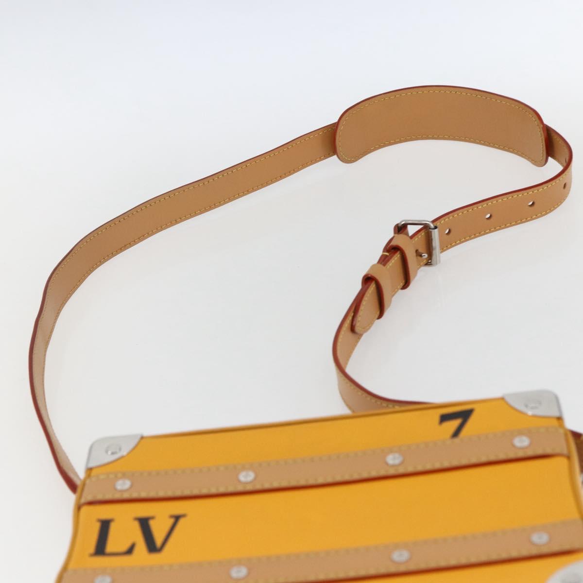 LOUIS VUITTON Soft Handle Trunk Bag Leather Saffron M59669 LV Auth 165565SAM