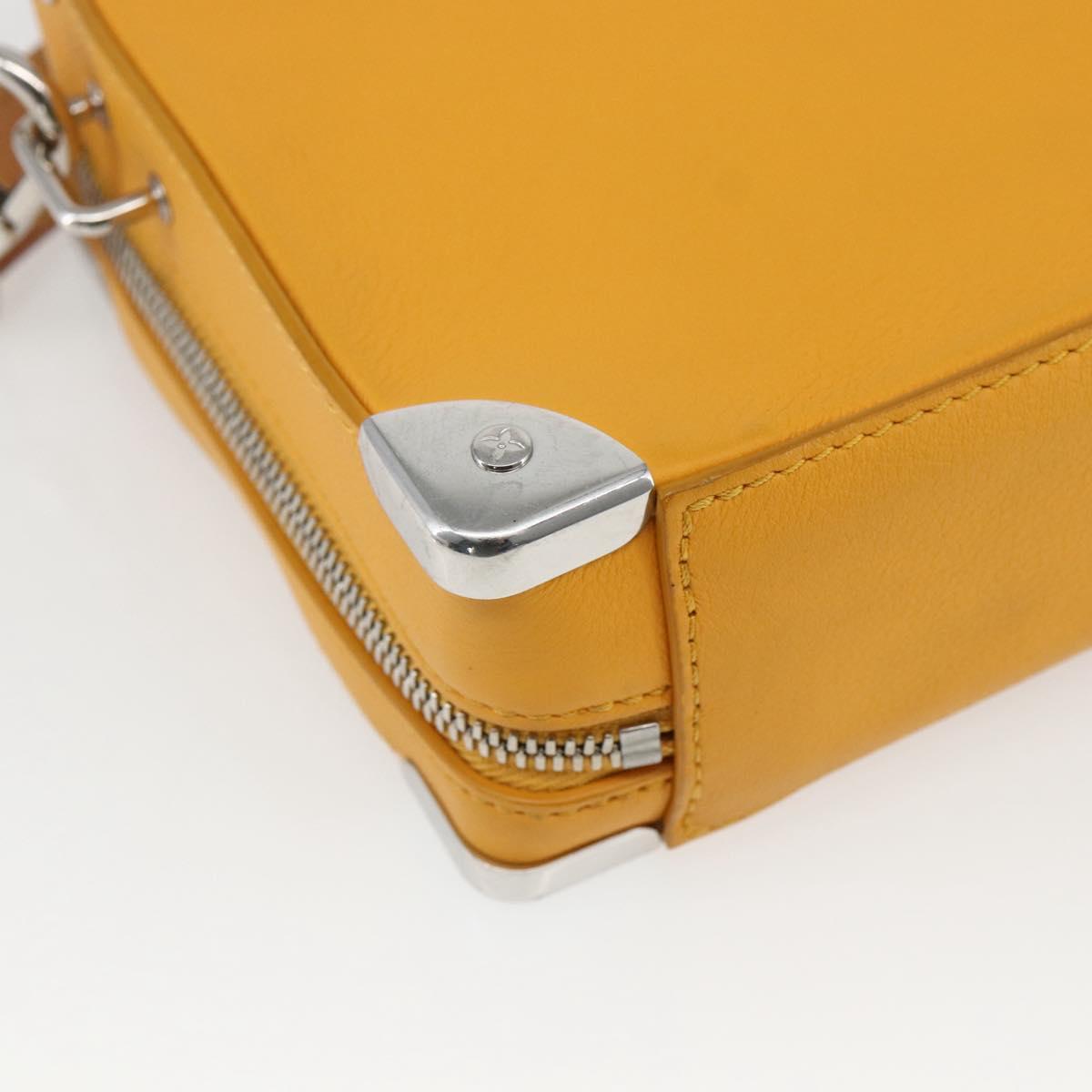LOUIS VUITTON Soft Handle Trunk Bag Leather Saffron M59669 LV Auth 165565SAM