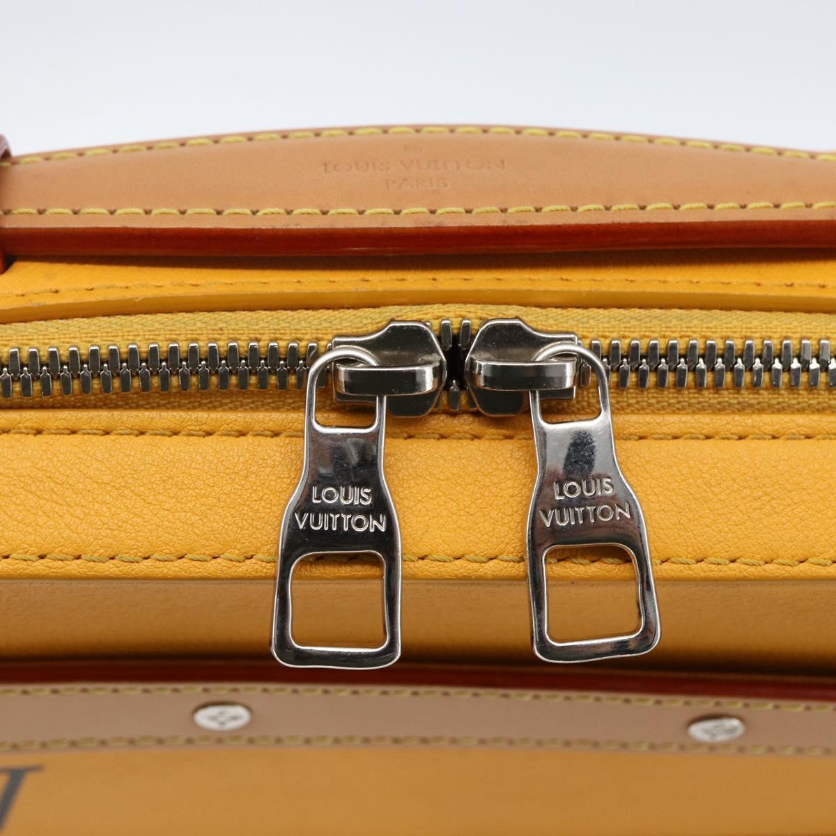 LOUIS VUITTON Soft Handle Trunk Bag Leather Saffron M59669 LV Auth 165565SAM