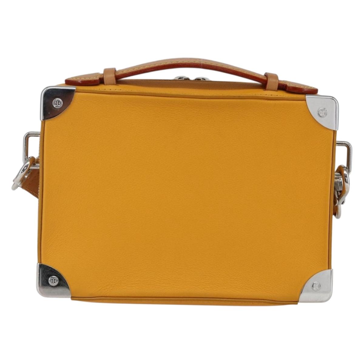 LOUIS VUITTON Soft Handle Trunk Bag Leather Saffron M59669 LV Auth 165565SAM