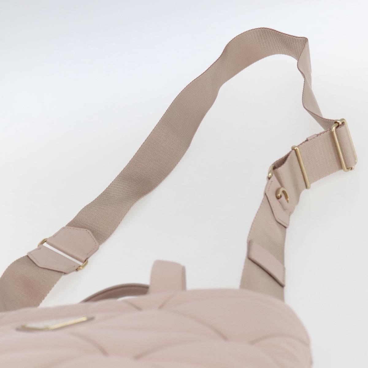 PRADA Hand Bag Leather 2way Pink Gold Auth 165567SAM