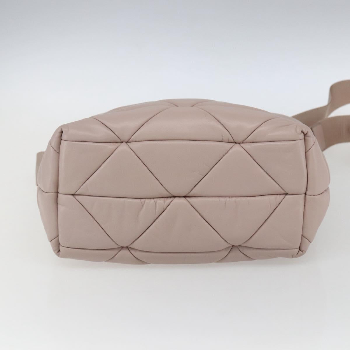 PRADA Hand Bag Leather 2way Pink Gold Auth 165567SAM