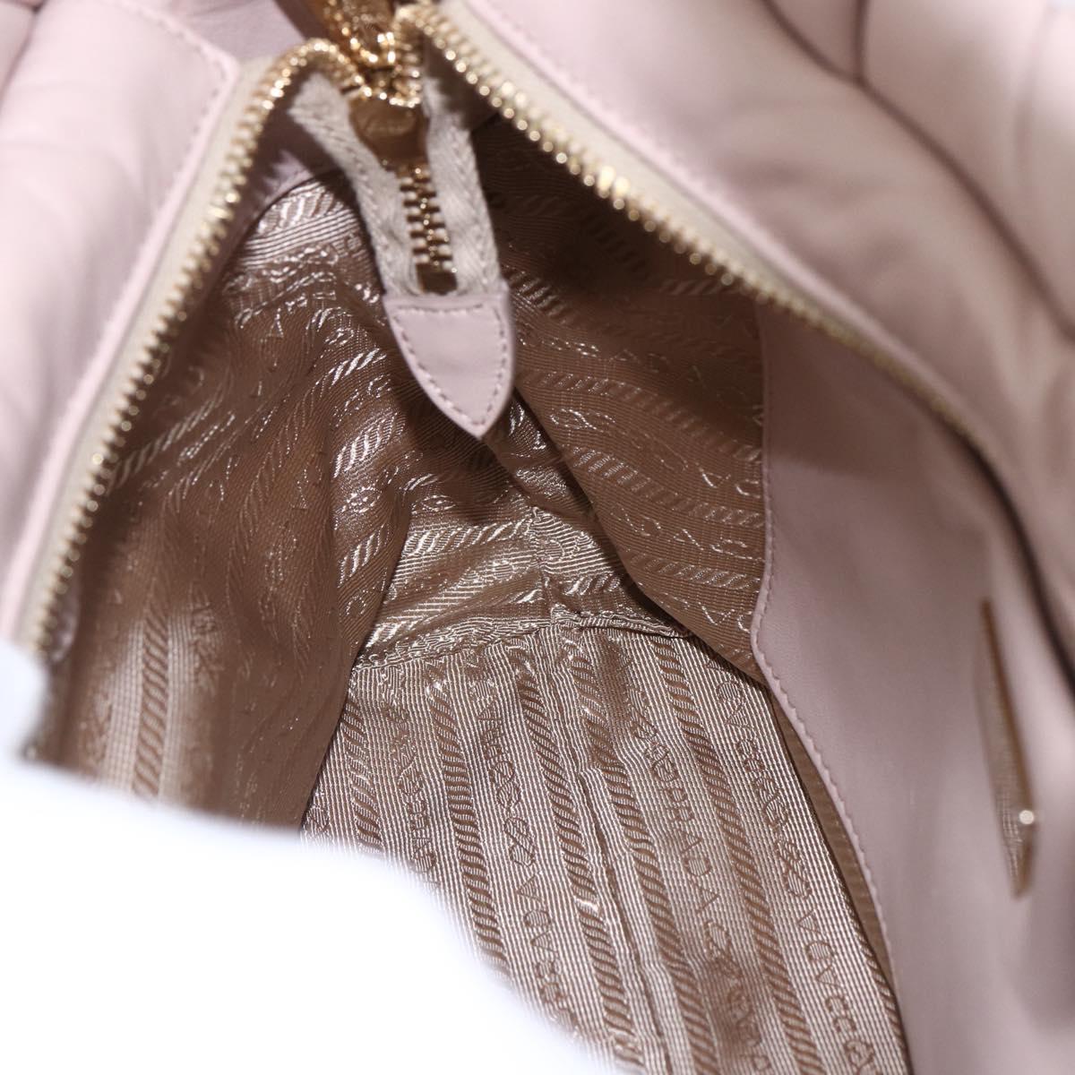 PRADA Hand Bag Leather 2way Pink Gold Auth 165567SAM