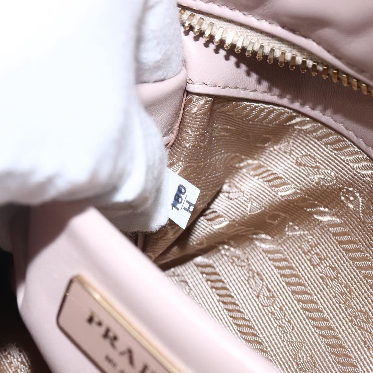 PRADA Hand Bag Leather 2way Pink Gold Auth 165567SAM