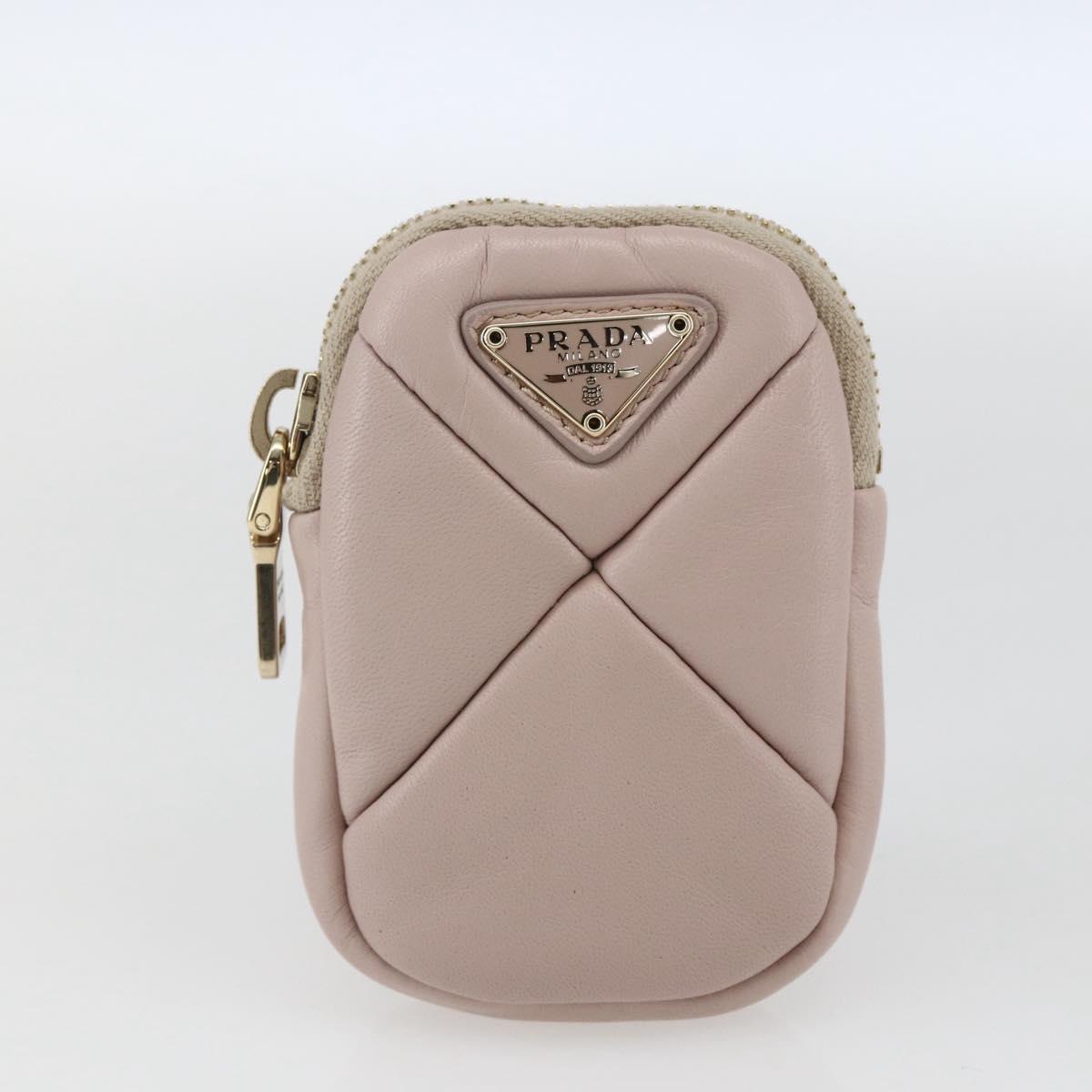 PRADA Hand Bag Leather 2way Pink Gold Auth 165567SAM