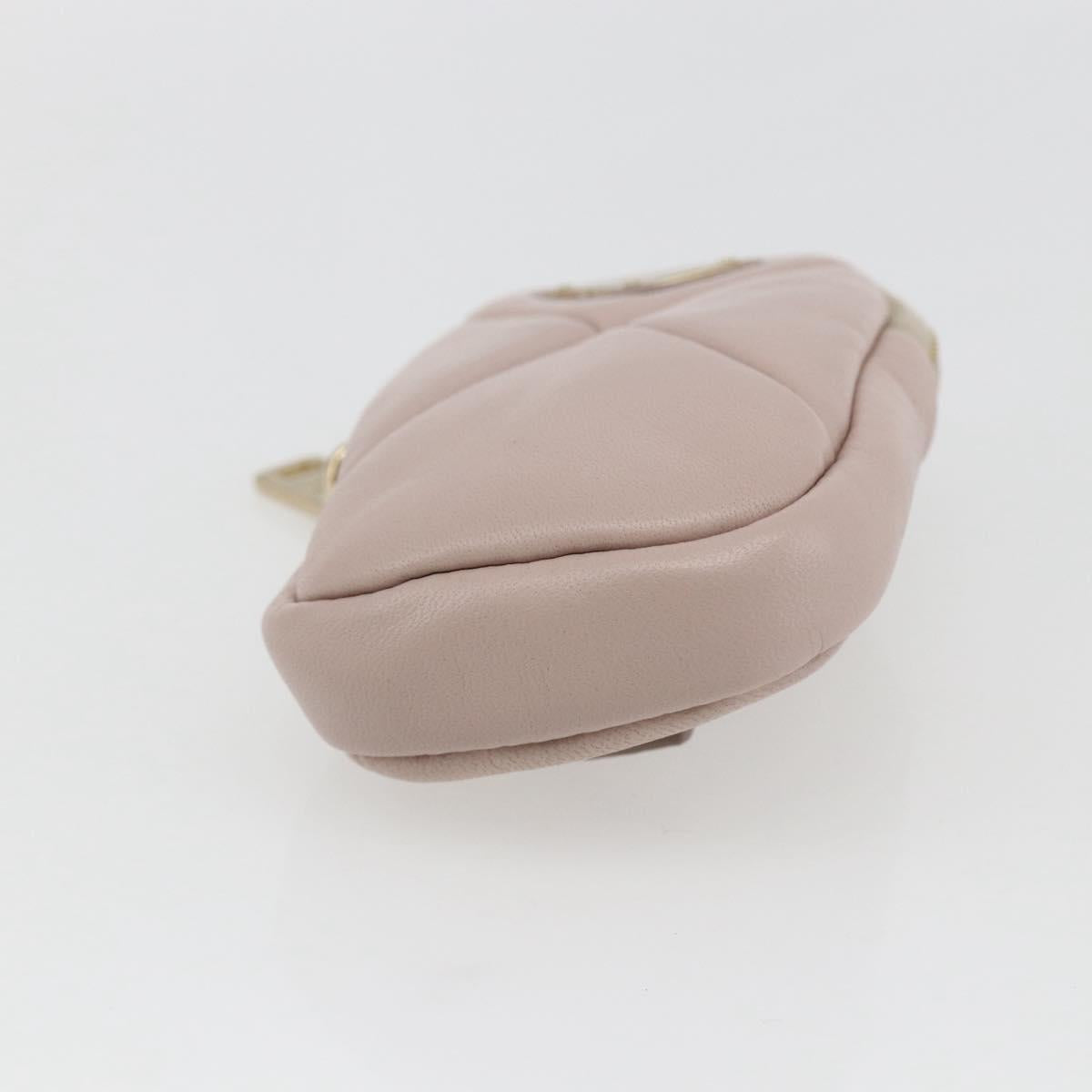 PRADA Hand Bag Leather 2way Pink Gold Auth 165567SAM