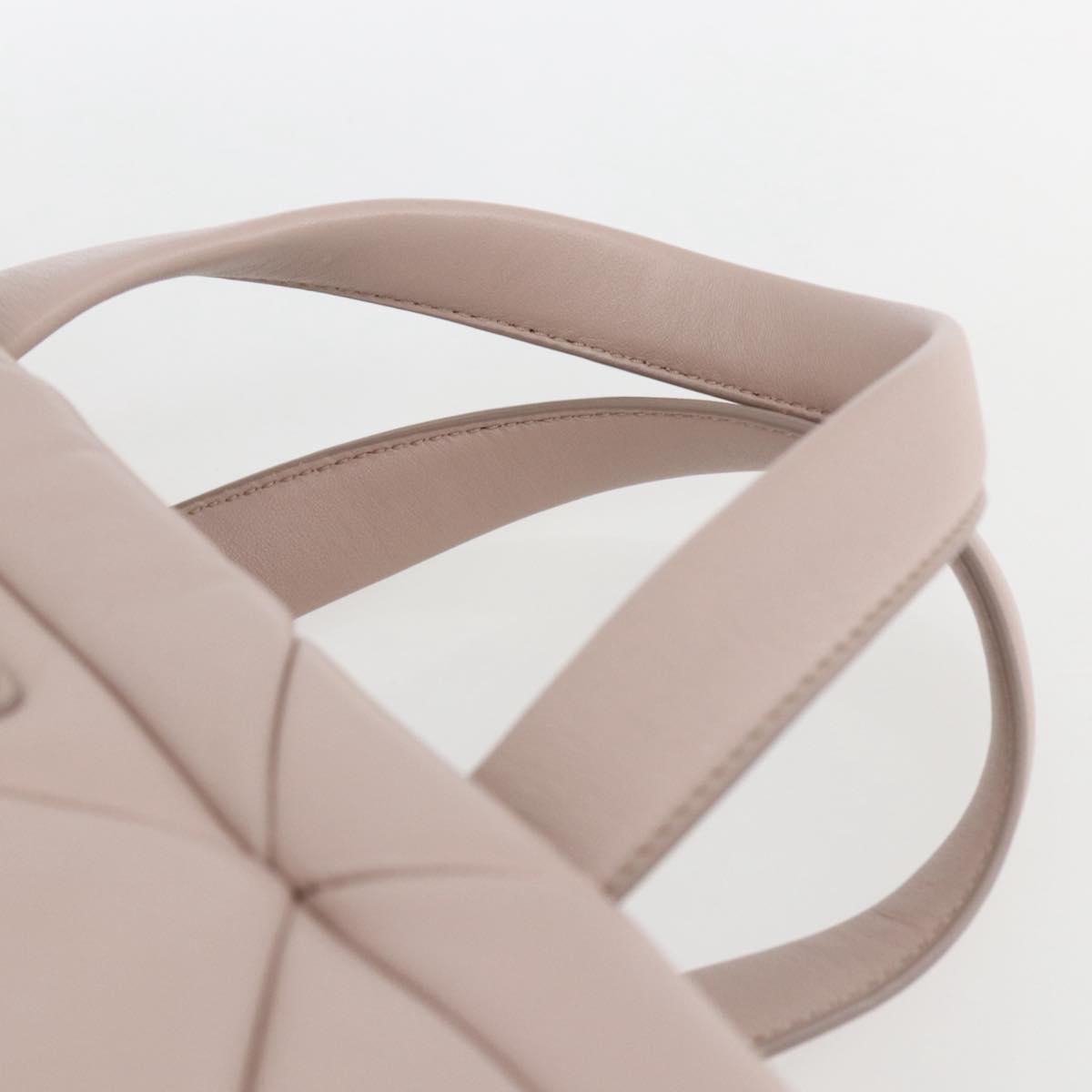 PRADA Hand Bag Leather 2way Pink Gold Auth 165567SAM