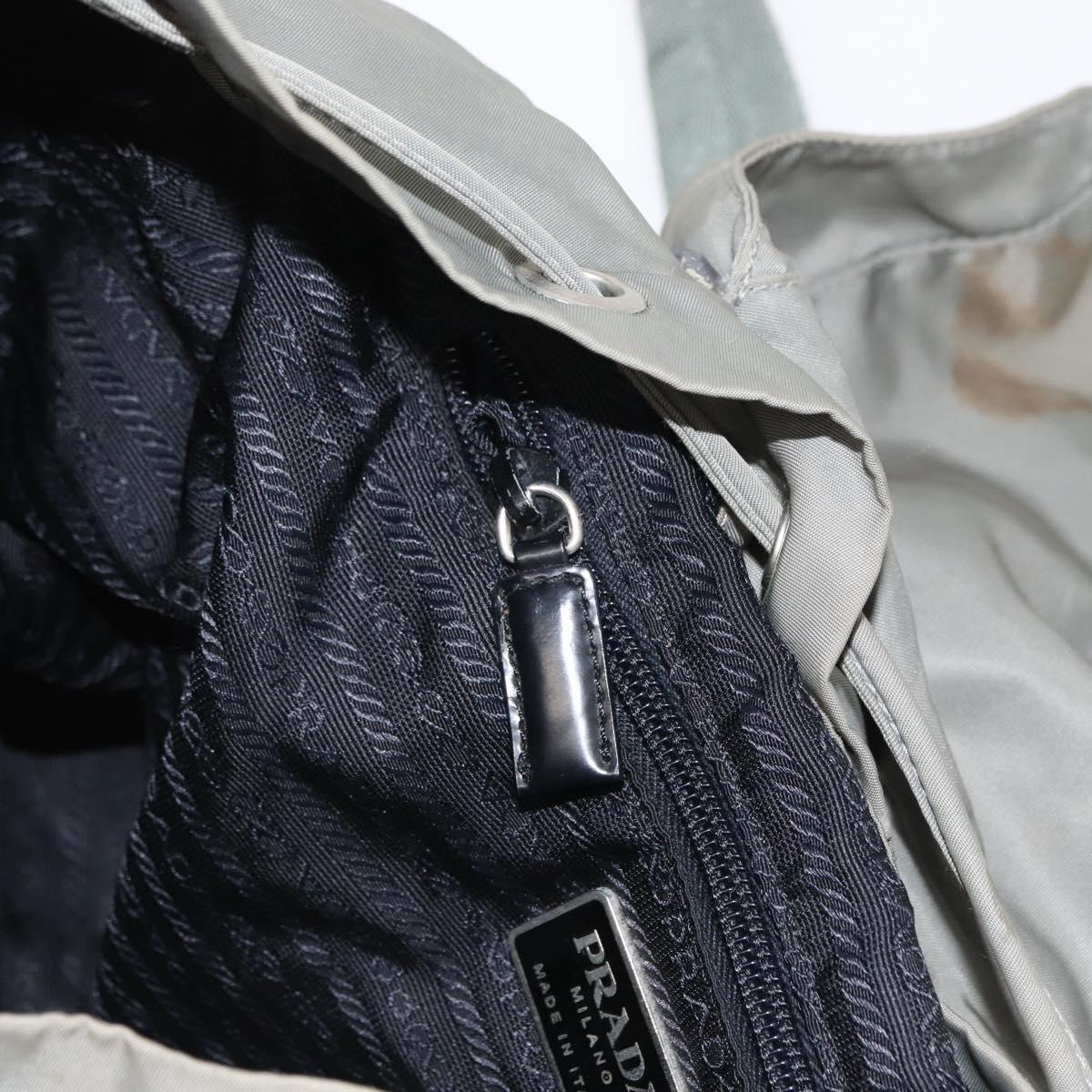 PRADA Backpack Nylon Gray Silver Auth 165573