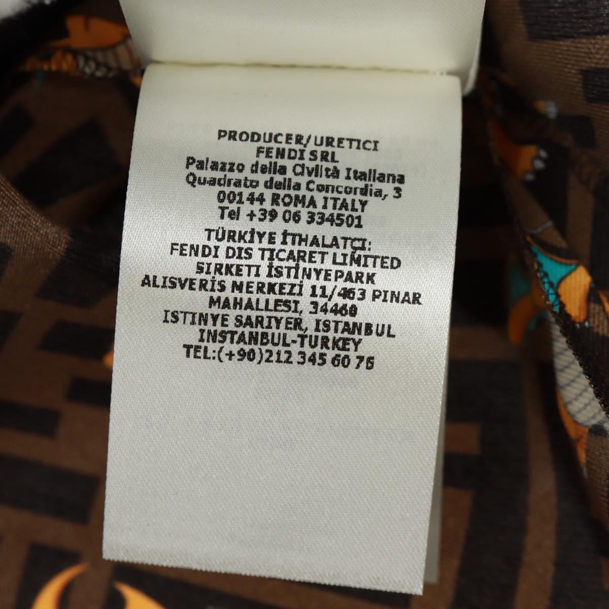 FENDI Zucca Canvas Dragonite Shirt Silk Brown Black FS1262 Auth 165604SM