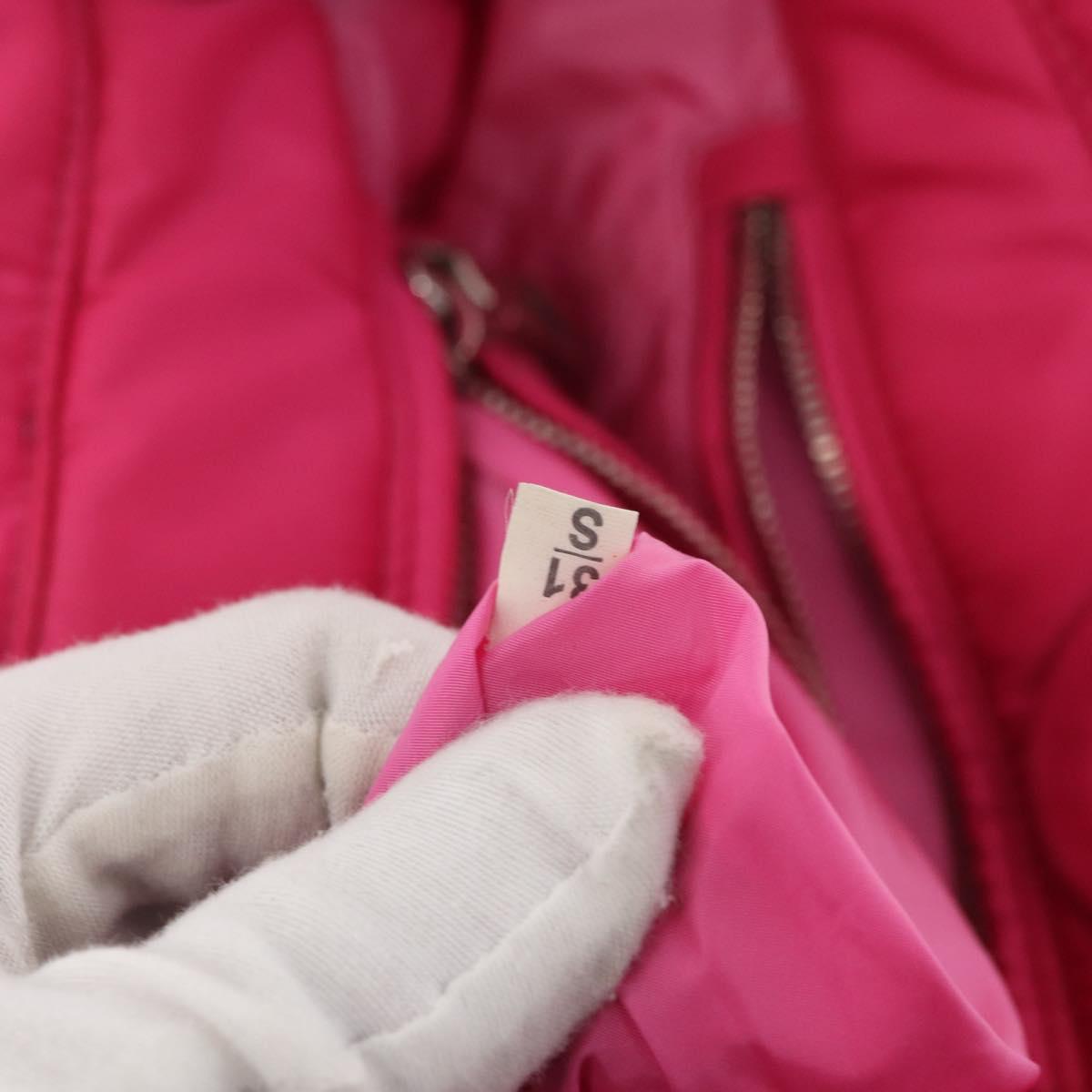 PRADA Hand Bag Nylon Pink Silver Auth 165607