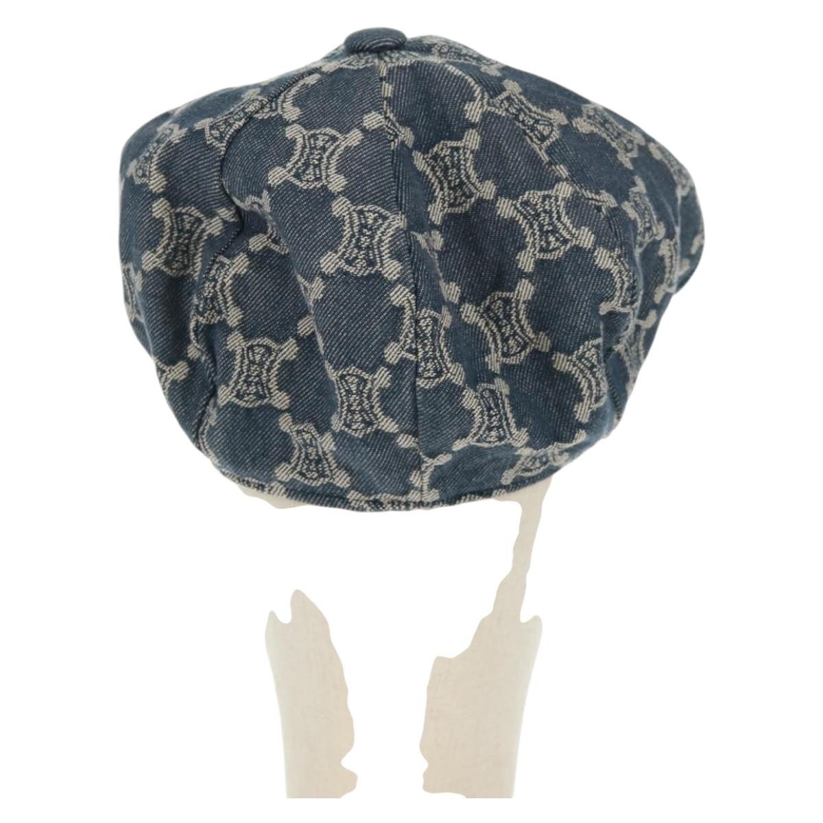 CELINE Macadam Canvas Cap Blue Auth 165608V