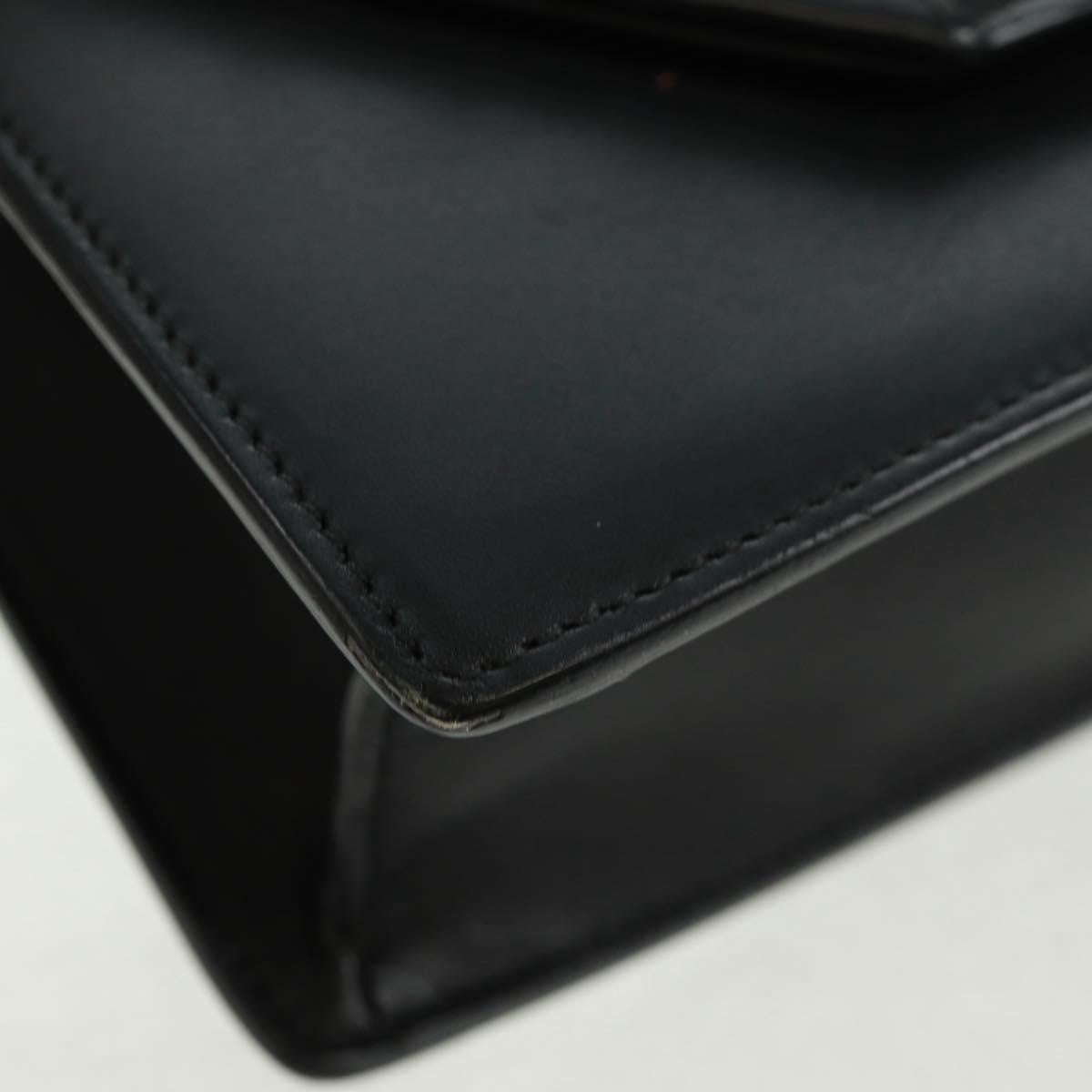 SAINT LAURENT Chain Shoulder Bag Leather Black Gold 315681 Auth 165612V