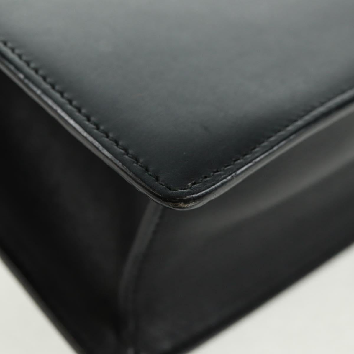 SAINT LAURENT Chain Shoulder Bag Leather Black Gold 315681 Auth 165612V