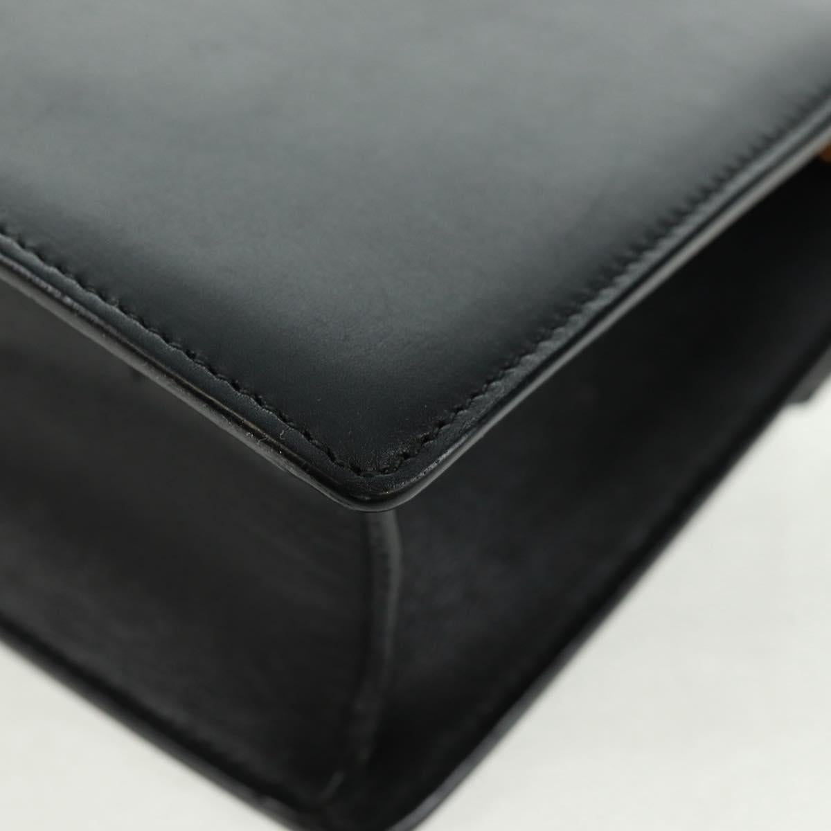 SAINT LAURENT Chain Shoulder Bag Leather Black Gold 315681 Auth 165612V