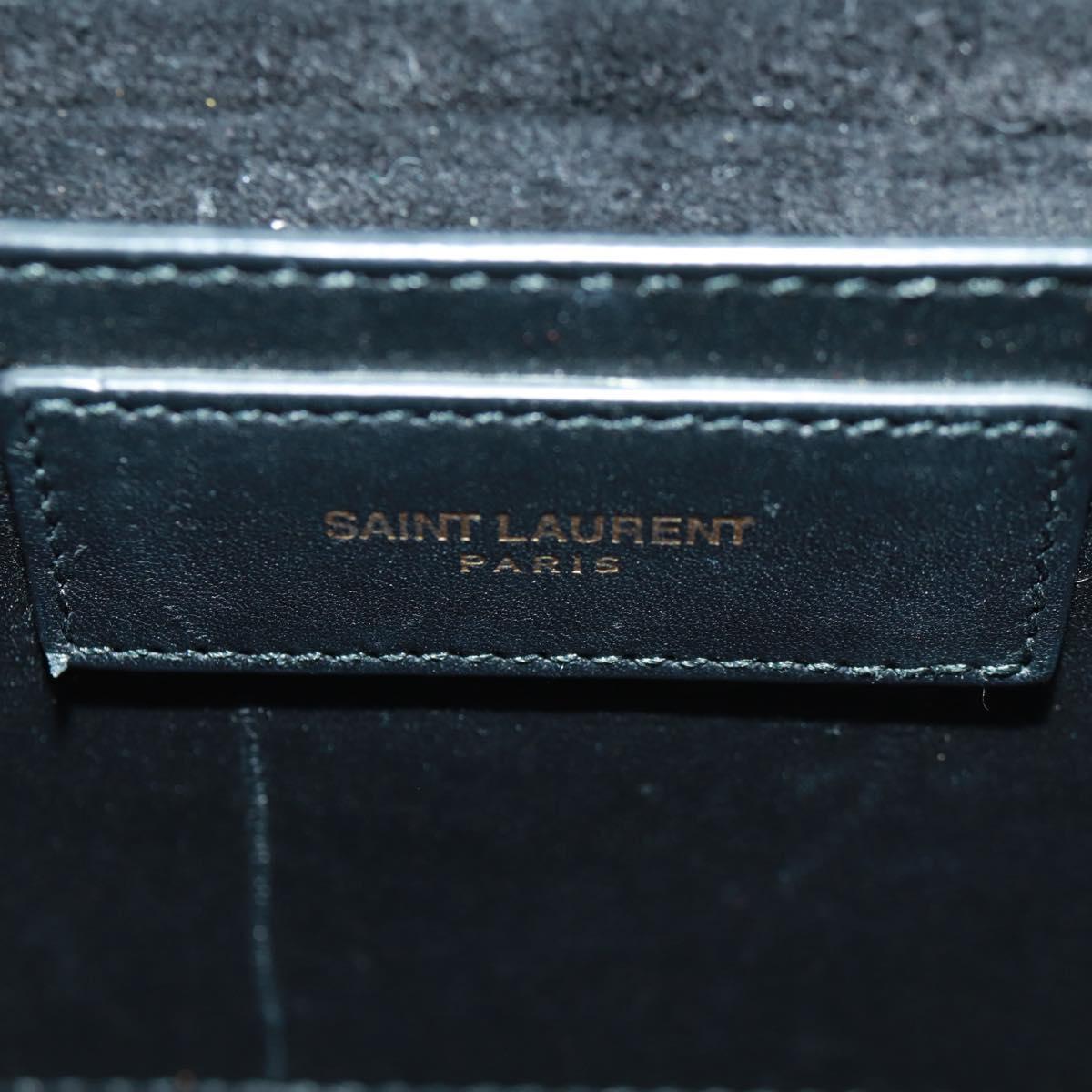SAINT LAURENT Chain Shoulder Bag Leather Black Gold 315681 Auth 165612V
