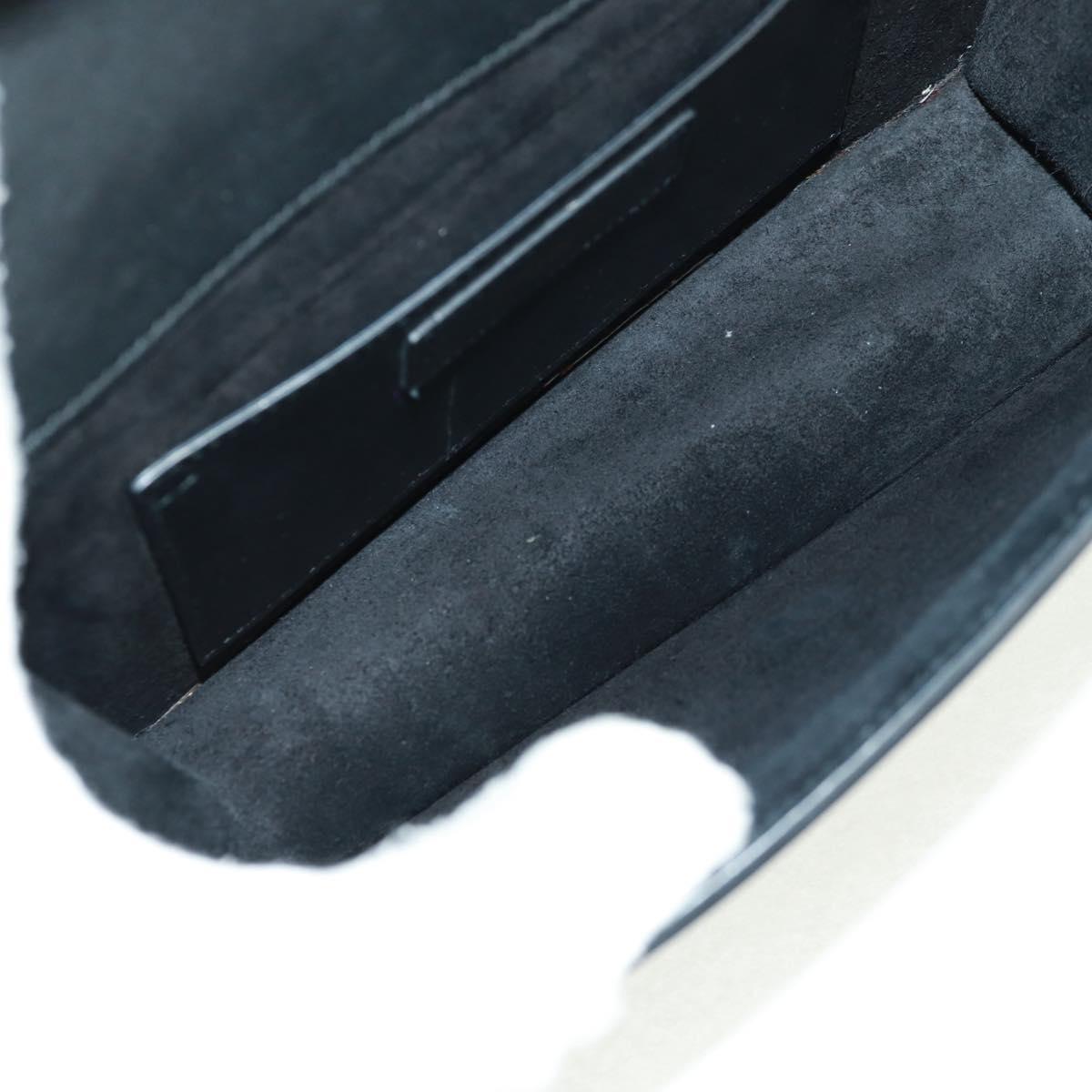 SAINT LAURENT Chain Shoulder Bag Leather Black Gold 315681 Auth 165612V