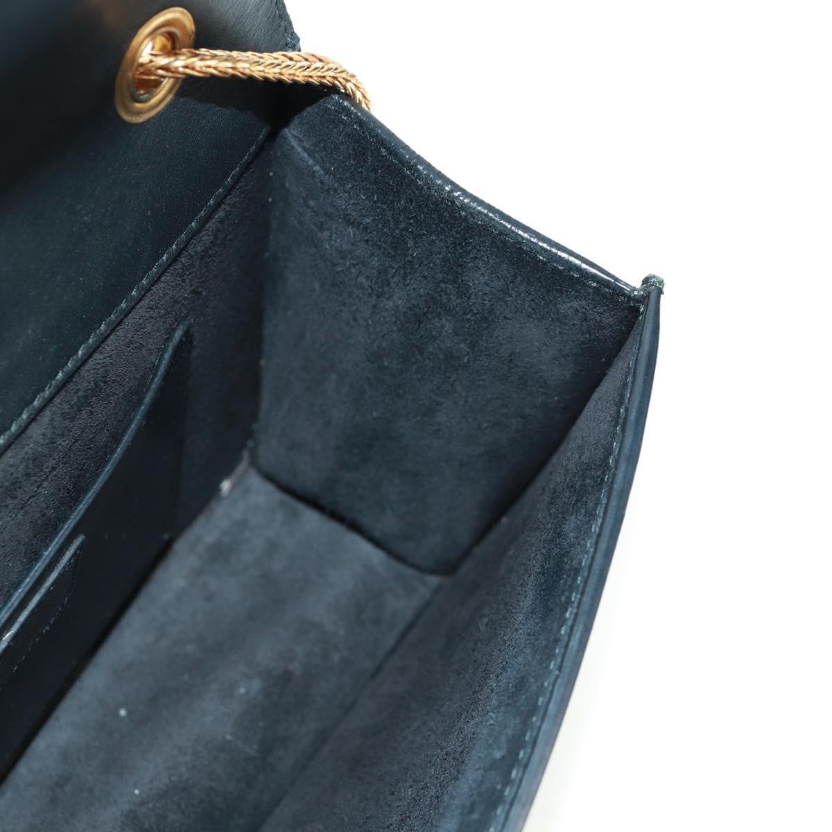 SAINT LAURENT Chain Shoulder Bag Leather Black Gold 315681 Auth 165612V