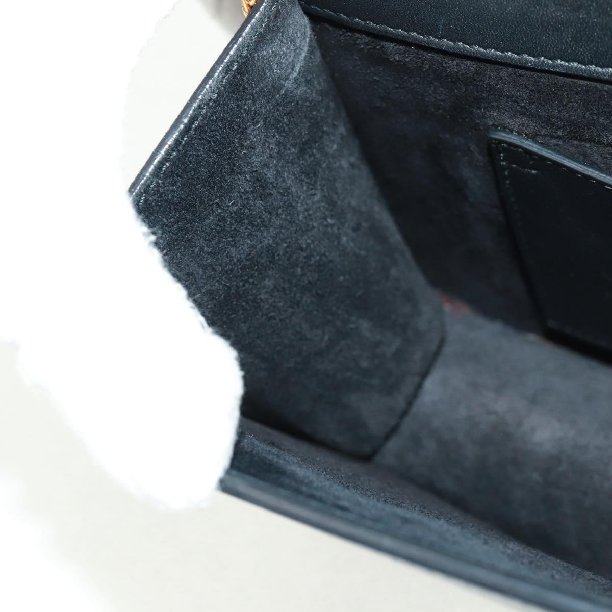 SAINT LAURENT Chain Shoulder Bag Leather Black Gold 315681 Auth 165612V