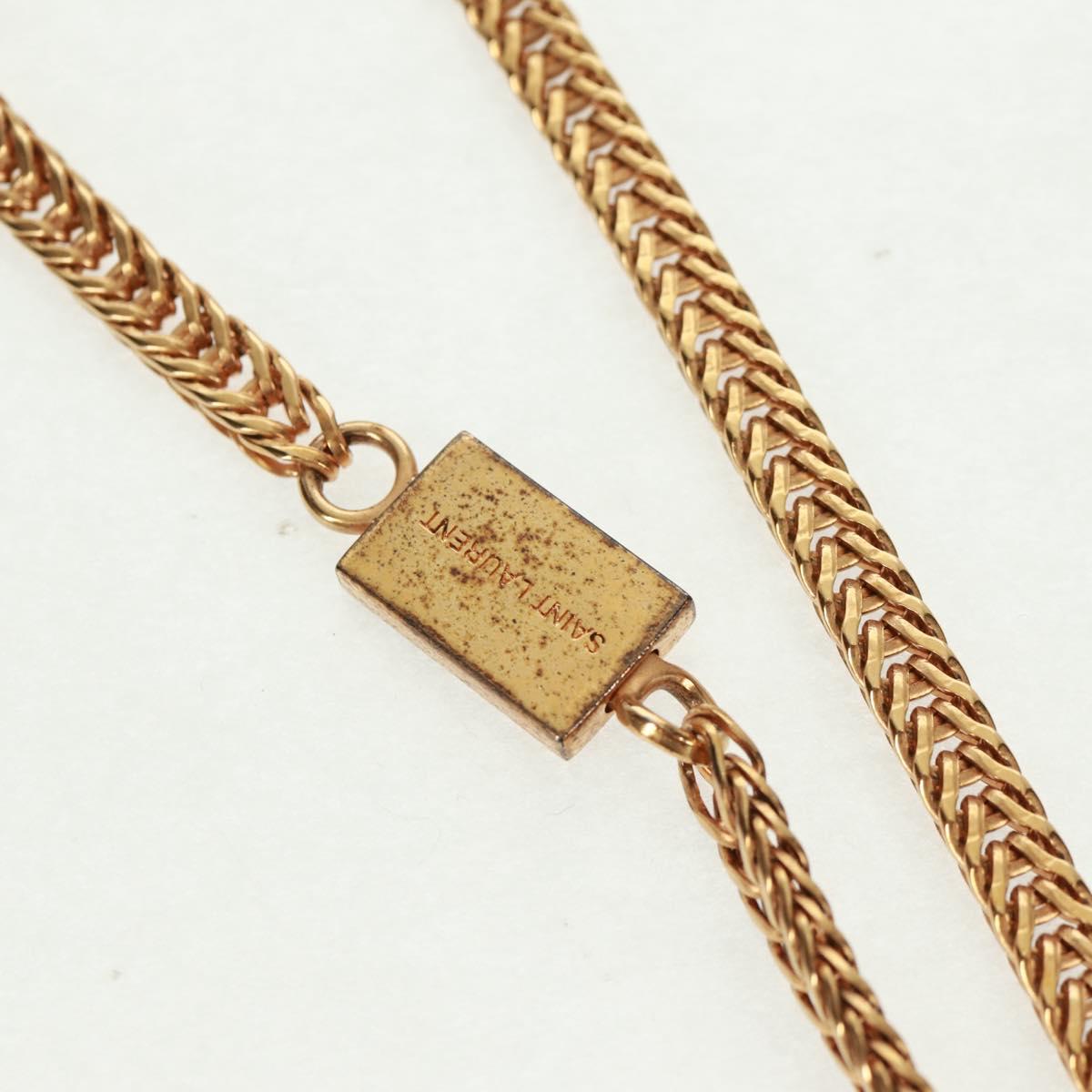 SAINT LAURENT Chain Shoulder Bag Leather Black Gold 315681 Auth 165612V