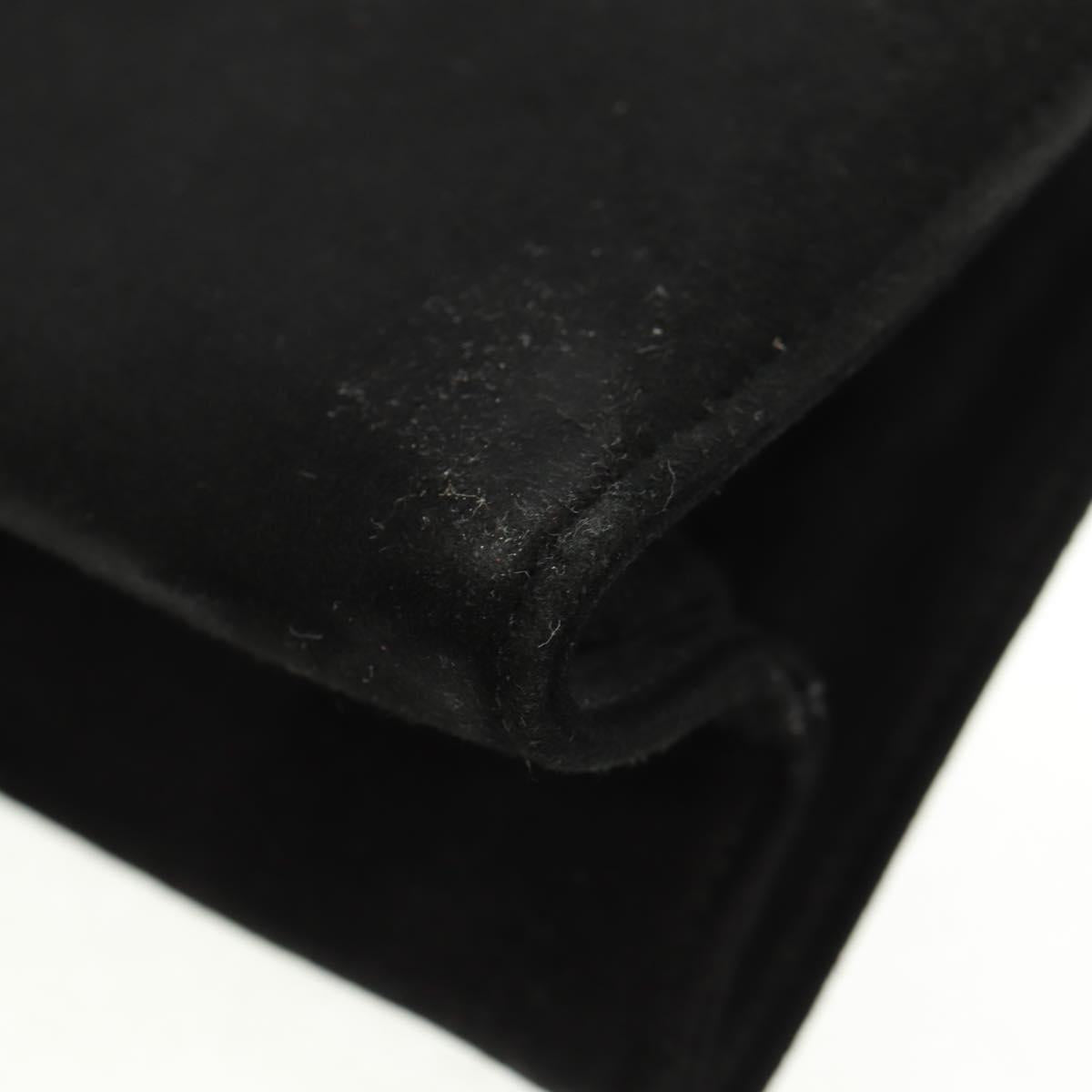 Salvatore Ferragamo Shoulder Bag Suede Black Gold Auth 165613V