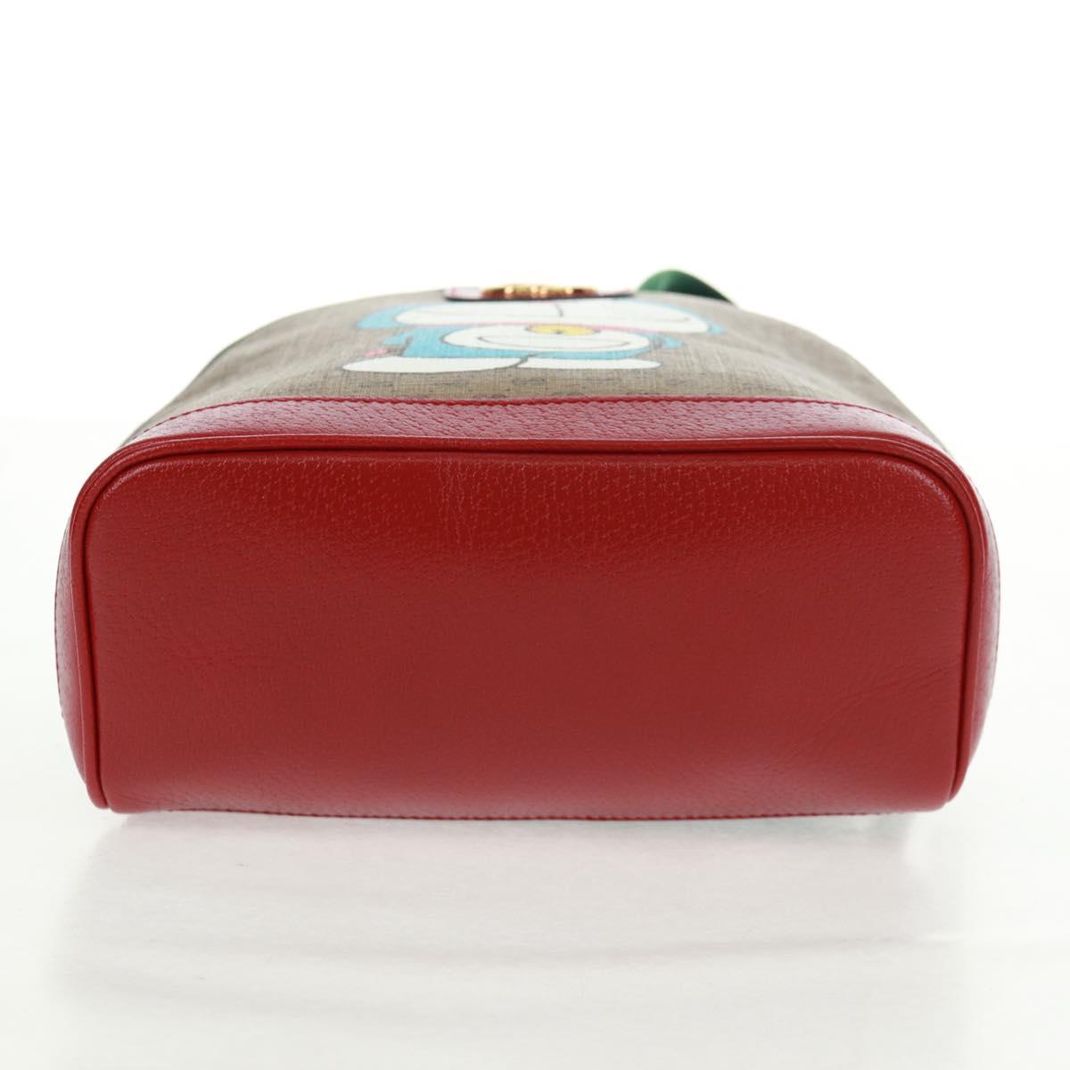 GUCCI Micro GG Supreme Doraemon Backpack PVC Beige Gold 647816 Auth 165616SAM