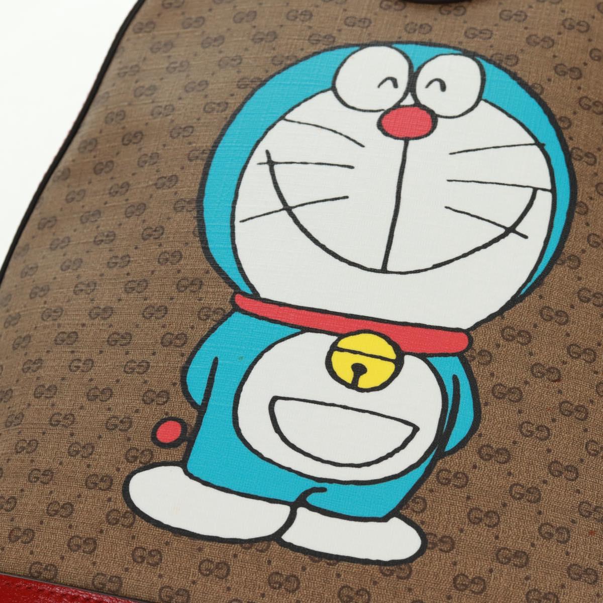 GUCCI Micro GG Supreme Doraemon Backpack PVC Beige Gold 647816 Auth 165616SAM
