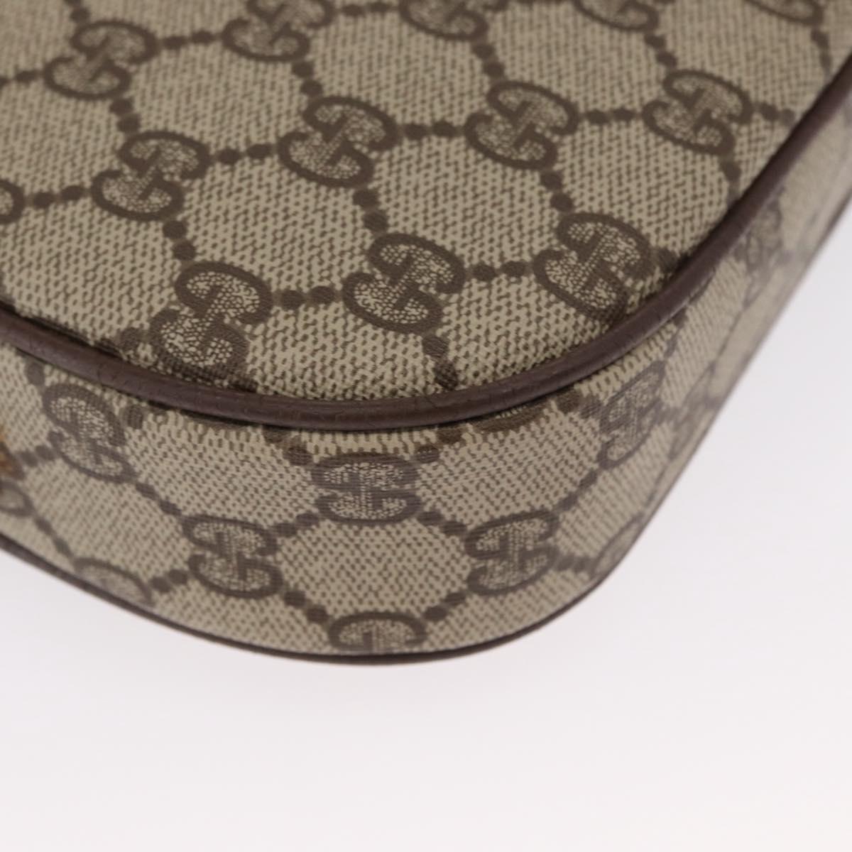 GUCCI GG Supreme Web Sherry Line Bag PVC Beige Gold 007 58 6112 4023 Auth 165618