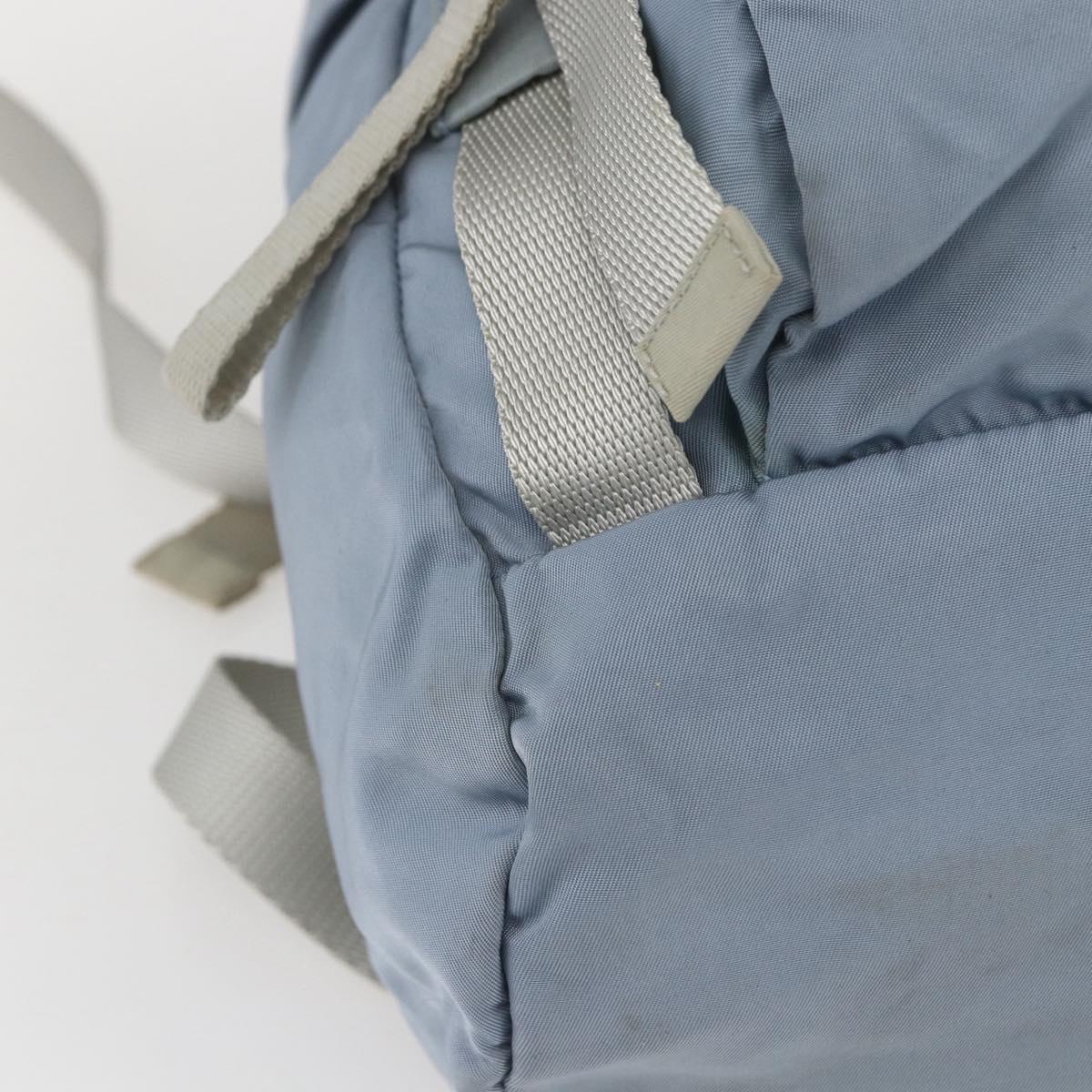 PRADA Backpack Nylon Light Blue Silver Auth 165621