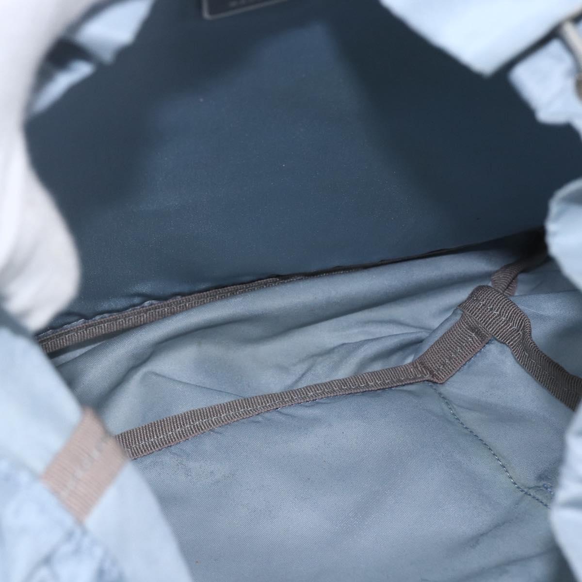 PRADA Backpack Nylon Light Blue Silver Auth 165621