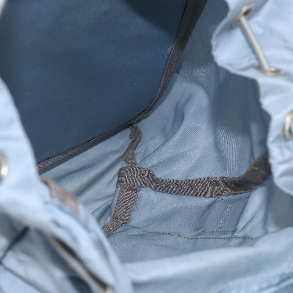 PRADA Backpack Nylon Light Blue Silver Auth 165621