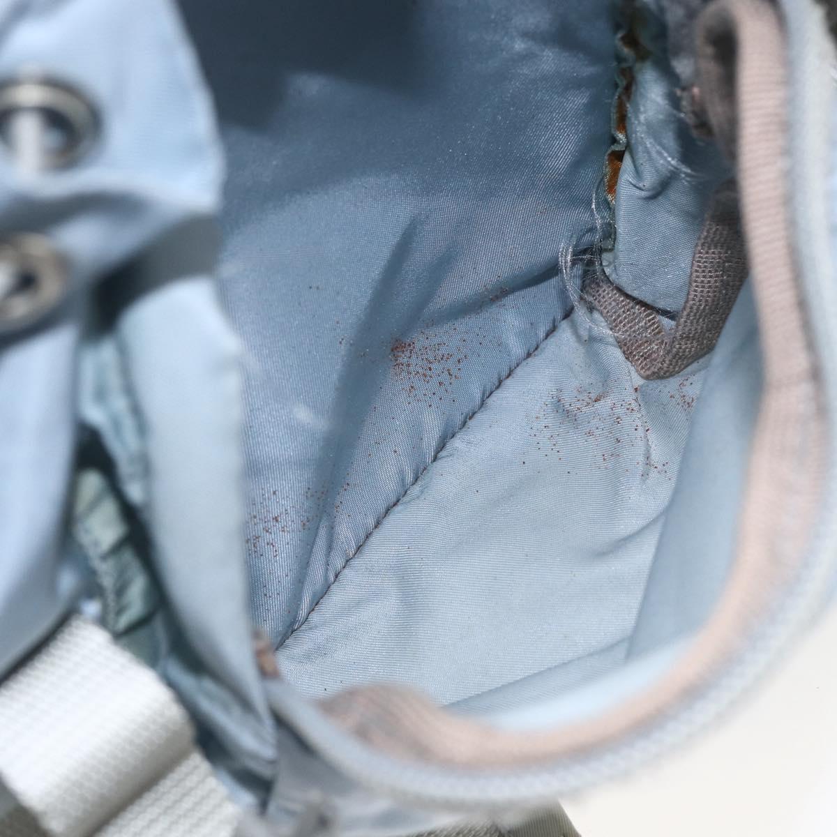 PRADA Backpack Nylon Light Blue Silver Auth 165621