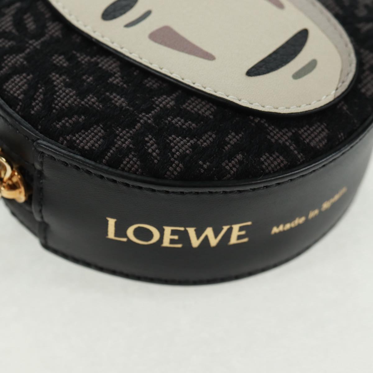 LOEWE Spirited Away Cookie Pouch Pouch Leather Black Gold Auth 165625SM