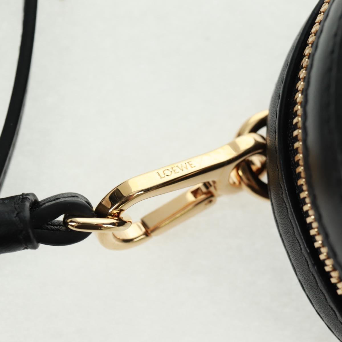 LOEWE Spirited Away Cookie Pouch Pouch Leather Black Gold Auth 165625SM