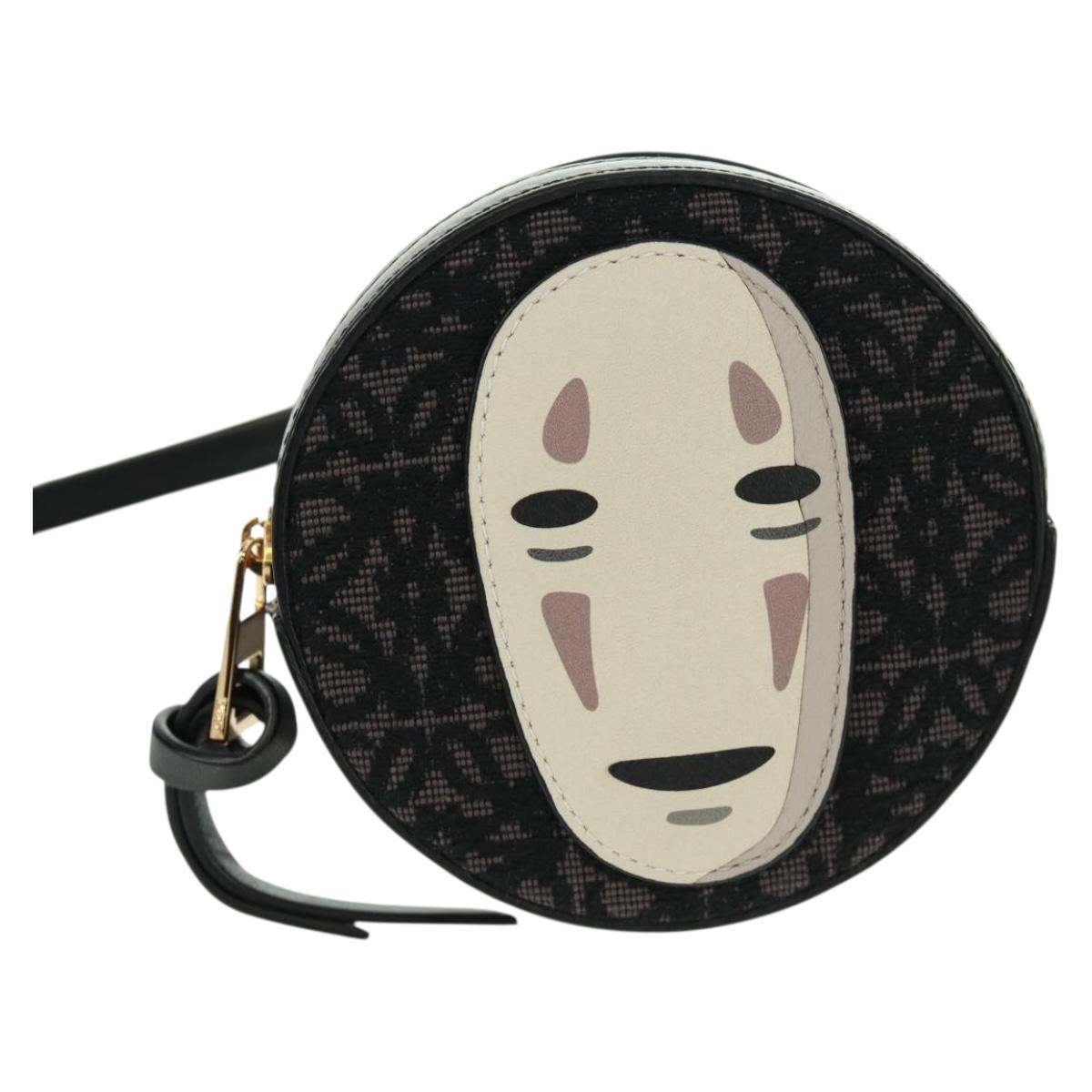 LOEWE Spirited Away Cookie Pouch Pouch Leather Black Gold Auth 165625SM