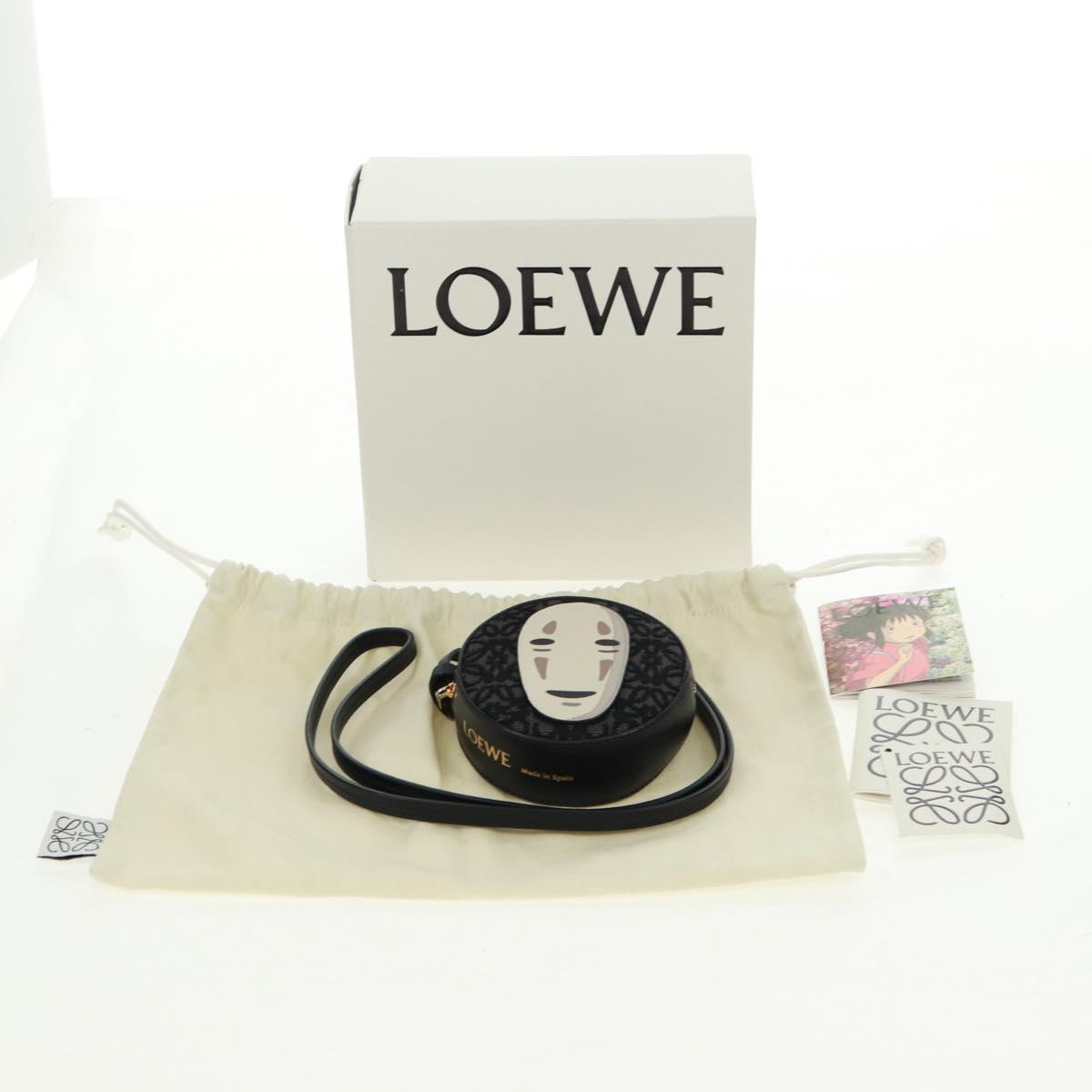 LOEWE Spirited Away Cookie Pouch Pouch Leather Black Gold Auth 165625SM